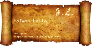 Hofman Leila névjegykártya
